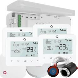 Quicksmart Automatizare încălzire în pardoseală 4 zone, kit wireless Quicksmart Q20, 4x termostat Q20, Controller, 8 actuatoare NC, Alb - Kit Standard- set Actuator inclus