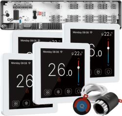 Quicksmart Automatizare încălzire în pardoseală 4 zone, kit cu fir Quicksmart Q10, 4x termostat Q50, Controller, 8 actuatoare NC, Alb - Kit fara set Actuator