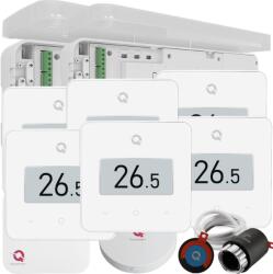 Quicksmart Automatizare Încălzire în Pardoseală wireless Quicksmart Q20, Kit 6 Zone, 2x Controller, 6x termostat Q30, 20 actuatoare NC, Alb - Kit fara set Actuator