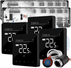Quicksmart Kit Automatizare Încălzire în Pardoseală cu fir 4 Zone, pentru case P+1, 2x controller Q10, 4x termostat Q40, 15 actuatare NC, Negru - Kit Standard- set Actuator inclus