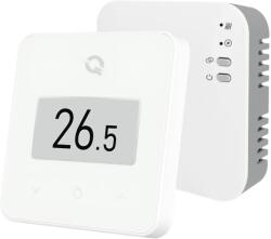 Quicksmart Termostat WiFi wireless pentru încălzire în pardoseală și centrală termică Quicksmart Q30, ecran E-Ink, acumulator Li-Ion, Alb