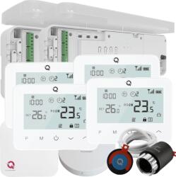 Quicksmart Automatizare încălzire în pardoseală 4 zone, kit wireless Quicksmart Q20, 2x controller, 4x termostat Q20, 15 actuatoare NC, Alb - Kit fara set Actuator