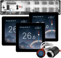 Quicksmart Kit Automatizare încălzire în pardoseală 3 zone cu fir pentru apartament, Controller Q10, 3 termostate Q50 Touchscreen, 6 actuatoare NC - Kit fara set Actuator