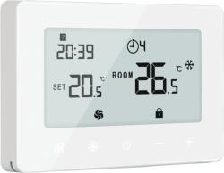 Quicksmart Termostat WiFi cu fir pentru încălzire în pardoseală și centrală termică Quicksmart Q10, montaj aplicat, butoane tactile, Alb