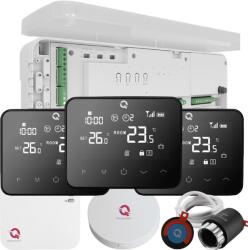 Quicksmart Kit automatizare încălzire în pardoseală Wireless 3 zone, Controller Q20, 3 termostate Q20 negre, 6 actuatoare NC - Kit Standard- set Actuator inclus
