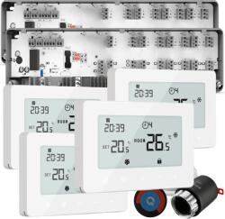 Quicksmart Kit Automatizare Încălzire în Pardoseală, 4 Zone cu fir pentru case P+1, 2 Controllere Q10, 4 Termostate Q10, 15 actuatoare NC, Alb - Kit Standard- set Actuator inclus