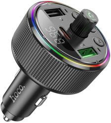 hoco. Modulator FM Hoco E82, BT, PD30W 5V 4.5A, 1xUSB-C, 2xUSB-A, Lumina Ambientala, Negru (Vtk-Acc-10562)