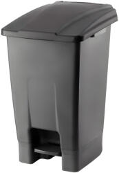 PLANET Szelektív hulladékgyűjtő konténer, műanyag, pedálos, antracit/fekete, 70L - atadcleankft