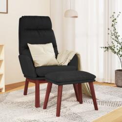vidaXL Scaun de relaxare cu taburet, negru, textil GartenMobel Dekor (3097569)