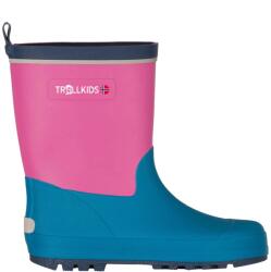 Trollkids Детски гумени ботуши Trollkids Kid's Lysefjord Rubber Boots Wellington boots - Light Magenta / Dark Turquoise / Madeira Blue - размер 35 (EU) (731-0108-0622)