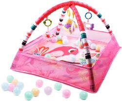 Sersimo Tarc de joaca pentru bebelusi 76x76x50 cm roz, cu jucarii si mingi (KX5873)