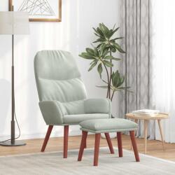 vidaXL Scaun de relaxare cu taburet, gri deschis, catifea GartenMobel Dekor (3315116)