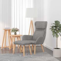 vidaXL Scaun de relaxare cu taburet, gri deschis, catifea GartenMobel Dekor (3097820)