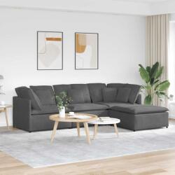 vidaXL Canapea modulara cu taburet si perne tesatura velur gri închis GartenMobel Dekor (3321318) Canapea