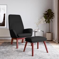vidaXL Scaun de relaxare cu taburet, negru, textil GartenMobel Dekor (3097877)