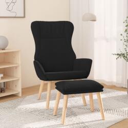 vidaXL Scaun de relaxare cu taburet, negru, textil GartenMobel Dekor (3097888)