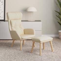 vidaXL Scaun de relaxare cu taburet, crem, textil GartenMobel Dekor (3097752)
