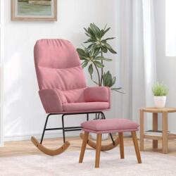 vidaXL Scaun balansoar cu suport picioare, roz, catifea GartenMobel Dekor (3315131) Balansoar