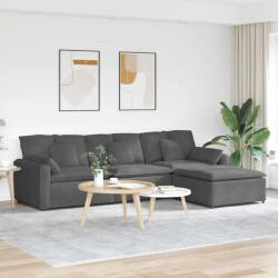 vidaXL Canapea modulara cu taburet si perne Gri închis GartenMobel Dekor (3321078) Canapea