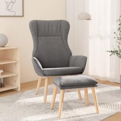 vidaXL Scaun de relaxare cu taburet, gri deschis, textil GartenMobel Dekor (3097882)
