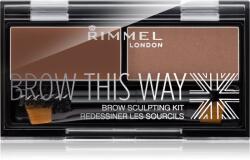 Rimmel Brow This Way paleta pentru machiaj sprancene culoare 002 Medium Brown 1, 3 g