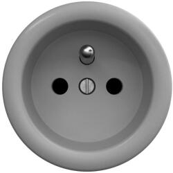 Reblig - Priză retro pentru locuință, fără ramă, 230V, gri (RG0051)