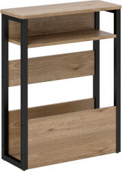 HomCom Măsuță Living Stil Industrial cu 2 Rafturi, Lemn și Metal, 46x18x58, 5 cm, Nuc Închis | Aosom Romania (83B-181V00WN) Masa de cafea