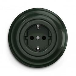 Reblig - Priză retro pentru locuință cu ramă SCHUKO 230 V/16 A, verde (RG0061G)