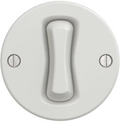 Reblig - Întrerupător retro pentru scări fără ramă, alb ceramic, nr. 6 (RG0003)