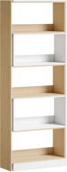 HOMCOM Bibliotecă de Colț cu 5 Polițe, Design Rotativ 350°, Lemn/Alb | Aosom Romania (836-717V80LR) Biblioteca