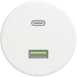 Reblig - Priză USB retro A+C, fără ramă, alb zăpadă (RG0157)