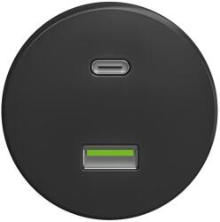 Reblig - Priză USB retro A+C, fără ramă, antracit (RG0083)