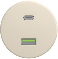 Reblig - Priză USB retro A+C fără ramă bej (RG0140)