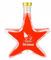 Bimberek 200 ml-es csillag alakú díszpalack, átlátszó, arany kupakkal, likőrhöz vagy borhoz (ZES000501)