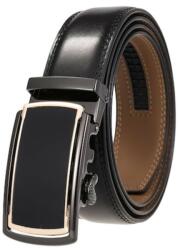  Men' s Belt, Glen CB4850, Automatic Buckle Leather, Black, 3.5x125cm