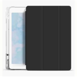 XPRO Xprotector XPRO Smart Book tok pencil tartóval és teljesen átlátszó szilikon hátlappal fekete Apple Ipad 10, 9" (2022) 10. generációs készülékhez