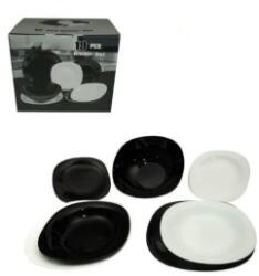 Perfect Home Serviciu de Masa, Opal Black-White, 19 Bucati (MRK-219003)