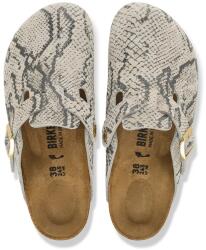Birkenstock чехли сабо дамски от велур Boston Rivet Logo Suede Leather Snake