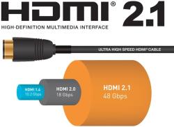 PremiumCord Cablu HDMI, Ultra High Speed, 8K@60Hz, Versiunea 2.1, conectori auriti de metal, 5m, PremiumCord, kphdm21k5