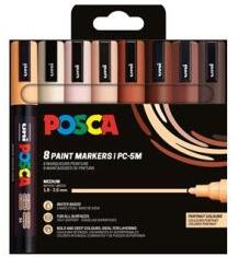 uni Marker decorativ, set, 1, 8-2, 5 mm, UNI "Posca PC-5M", 8 culori diferite, 8 buc - tonerdepot - 138,46 RON