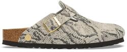 Birkenstock papuci mocasini pentru femei, din piele întoarsă Boston Rivet Logo Suede Leather Snake 9BY2-KLDZWF_02X (1033086.)