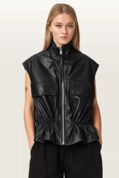 AllSaints vestă pentru femei, din piele FLOR 9BY2-KUDZZT_99X (W095LE)