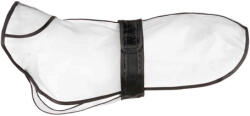Pelernă de ploaie practică, impermeabilă, cu ornamente negre pentru câini (Lungimea spatelui: 42 cm | Circumferința gâtului: 34 cm | Circumferința pieptului: 44-62 cm)