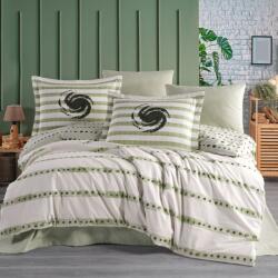 Hobby Home® Lenjerie pat dublu Squal forest, Hobby Home, poplin percale, model geometric verde Lenjerie de pat
