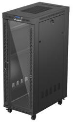 Lanberg 19" szabadon álló rack szekrény 32U/600X1000 üvegajtó, lapraszerelt, LCD kijelző, fekete (FF01-6032-12BL) - bbmarket