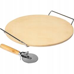 Smukee Pizzakő Kordierit Kerek 34 CM Kés És Állvány Grill Sütő (210439)