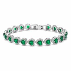 ElectraStore Bratara Tennis Spectaculoasa Emerald Heart (C4944)