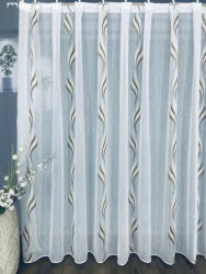 fuggonyoutlet Voile, Dilara, fehér alapon barna és arany, 400x260 cm
