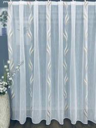 fuggonyoutlet Voile, Dilara, fehér alapon mogyoró, 500x260 cm