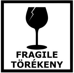 adrfelszereles. hu Törékeny jelölés - FRAGILE / TÖRÉKENY matrica, 100x100mm - Tekercs (500 db)